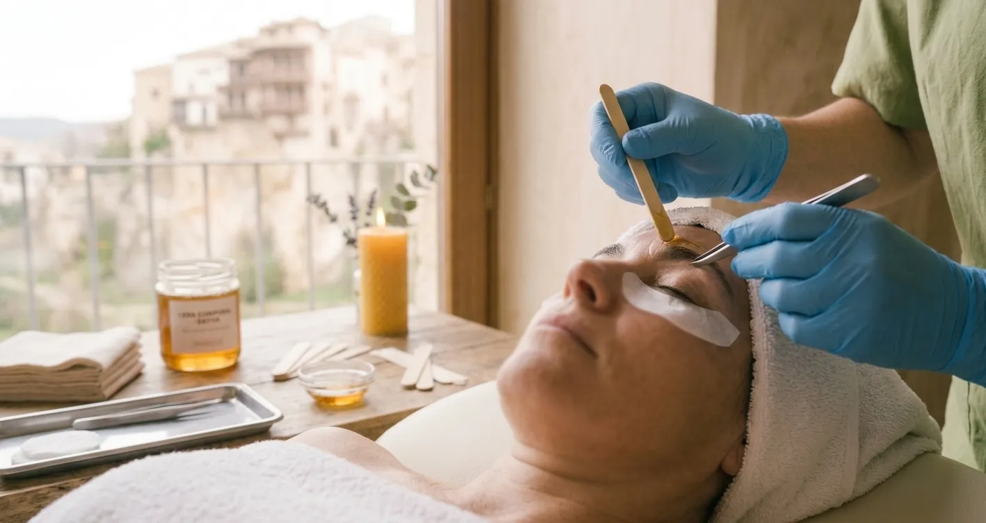 Perfilado de cejas con cera