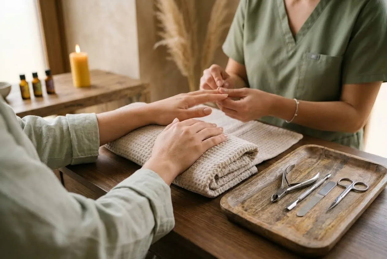 Manicura con acabado semipermanente